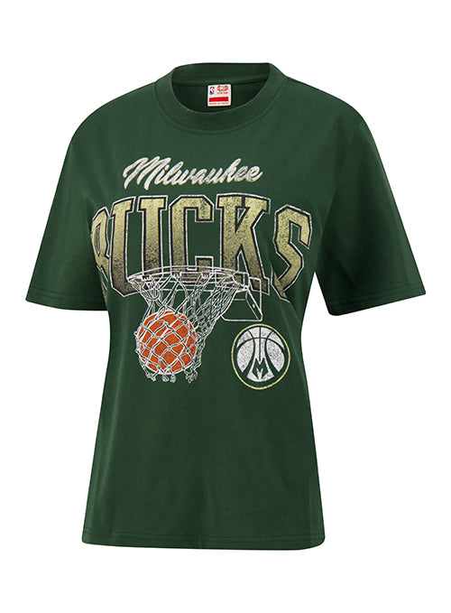 Women's Ultra Game Top Of The List Milwaukee Bucks Boxy T-Shirt-front