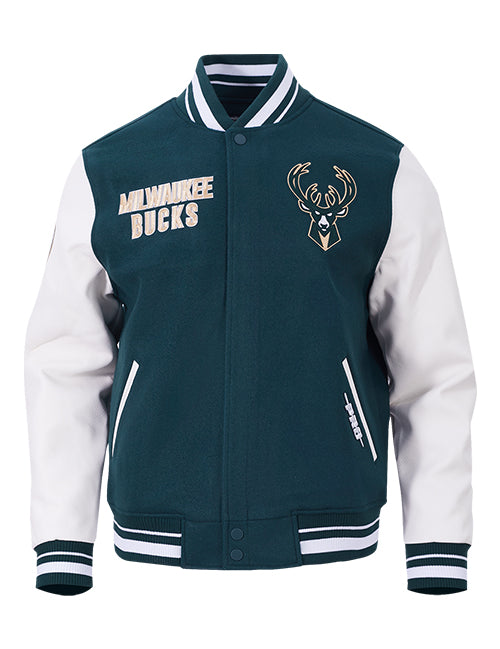 Pro Standard On Top Milwaukee Bucks Varsity Jacket-front