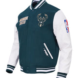 Pro Standard On Top Milwaukee Bucks Varsity Jacket-angled front