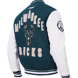 Pro Standard On Top Milwaukee Bucks Varsity Jacket-angled back