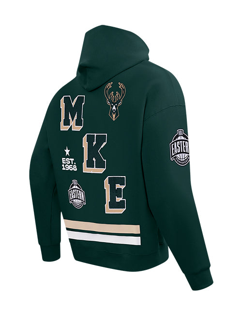 Pro Standard Sweep Milwaukee Bucks Hooded Sweatshirt-angled back