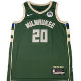 Signed Nike 2022 Icon Edition AJ Green Milwaukee Bucks Swingman Jersey