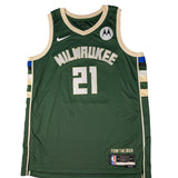 Signed Nike 2022 Icon Edition Ousmane Dieng Milwaukee Bucks Swingman Jersey