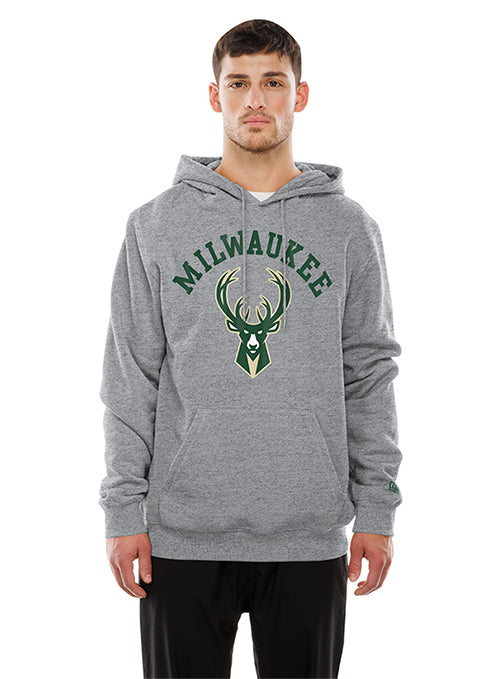 New Era Double Game Day Milwaukee Bucks Hooded Sweatshirt-model