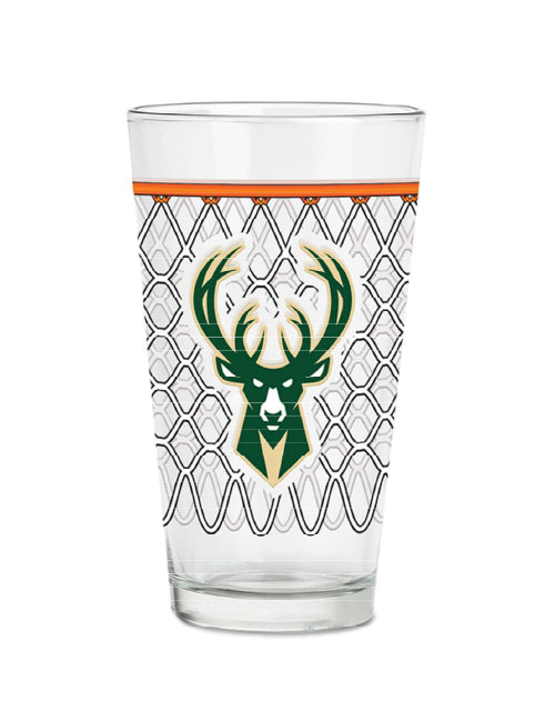 Rico Basketball Net Milwaukee Bucks 16 oz Pint Glass