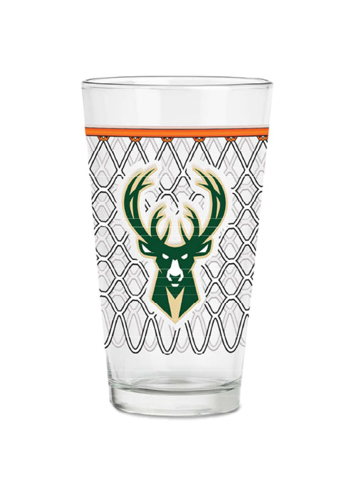 Rico Basketball Net Milwaukee Bucks 16 oz Pint Glass
