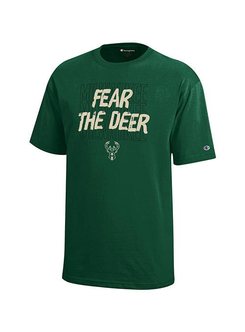 Youth Champion Fear The Deer Milwaukee Bucks Short Sleeve T-Shirt