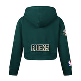 Youth Girl Pro Standard Classic Green Milwaukee Bucks Full-Zip Hooded Sweatshirt-back