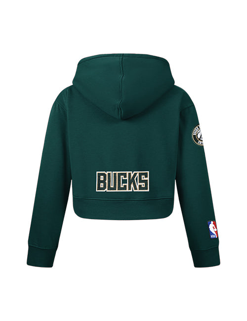 Youth Girl Pro Standard Classic Green Milwaukee Bucks Full-Zip Hooded Sweatshirt-back