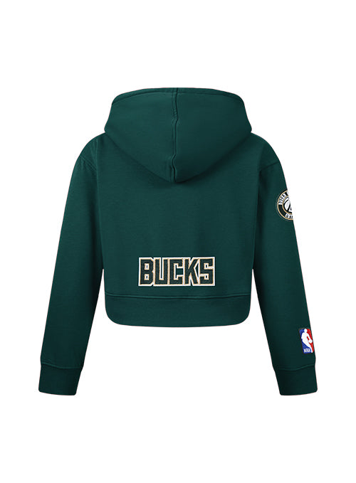 Youth Girl Pro Standard Classic Green Milwaukee Bucks Full-Zip Hooded Sweatshirt-back