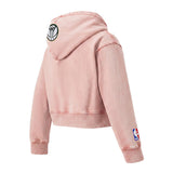 Youth Girl Pro Standard Washed Classics Pink Milwaukee Bucks Hooded Sweatshirt-angled back