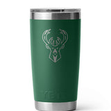 Yeti 20 oz Rambler Green Milwaukee Bucks Tumbler
