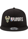 New Era 2024 Playoffs 9Fifty Milwaukee Bucks Snapback Hat-front