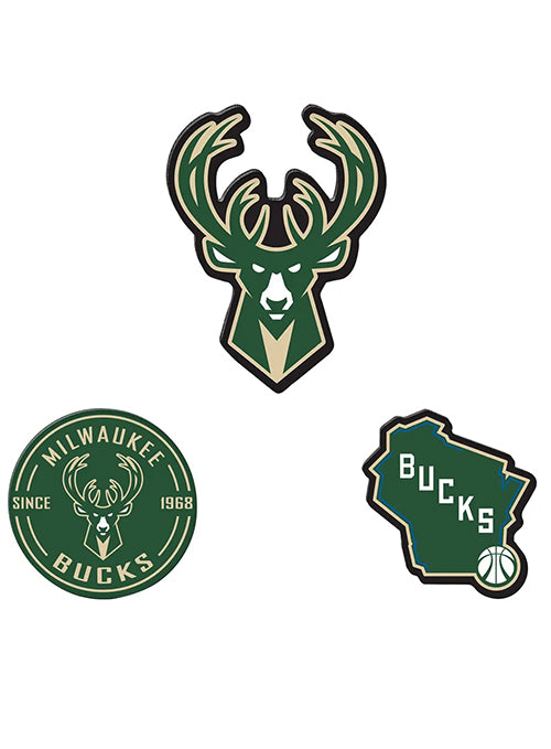 Wincraft Acrylic Milwaukee Bucks 3-Pack Magnet Set