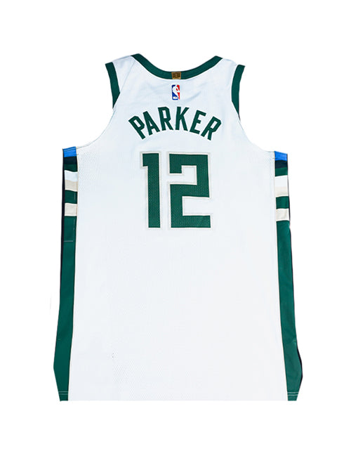 Game-Used Nike Association Edition Jabari Parker Milwaukee Bucks Authentic Jersey-back