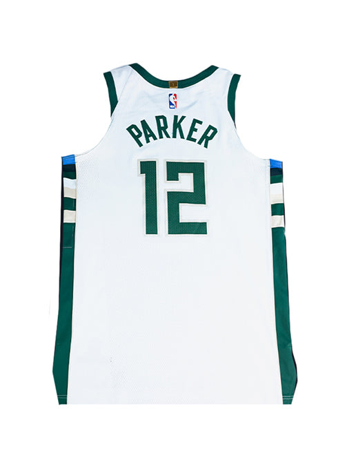 Game-Used Nike Association Edition Jabari Parker Milwaukee Bucks Authentic Jersey-back