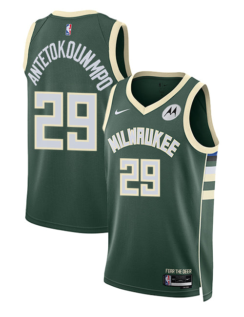 Nike 2022 Icon Edition Alex Antetokounmpo Milwaukee Bucks Swingman Jersey-collage