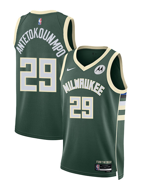 Nike 2022 Icon Edition Alex Antetokounmpo Milwaukee Bucks Swingman Jersey-collage