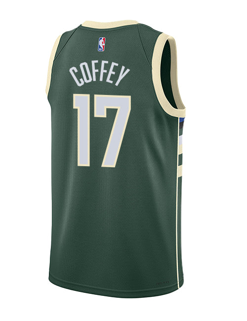 Nike 2022 Icon Edition Amir Coffey Milwaukee Bucks Swingman Jersey-BACK
