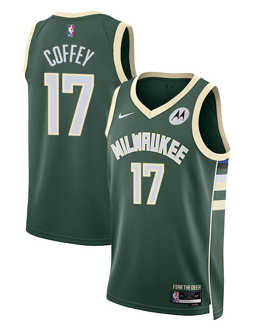 Nike 2022 Icon Edition Amir Coffey Milwaukee Bucks Swingman Jersey-COLLAGE