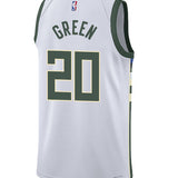 Nike 2022 Association Edition AJ Green Milwaukee Bucks Swingman Jersey-back