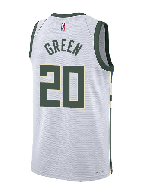 Nike 2022 Association Edition AJ Green Milwaukee Bucks Swingman Jersey-back