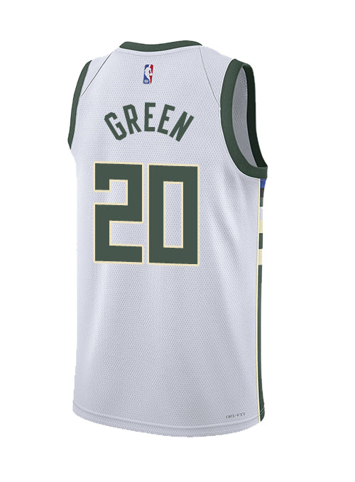 Nike 2022 Association Edition AJ Green Milwaukee Bucks Swingman Jersey-back