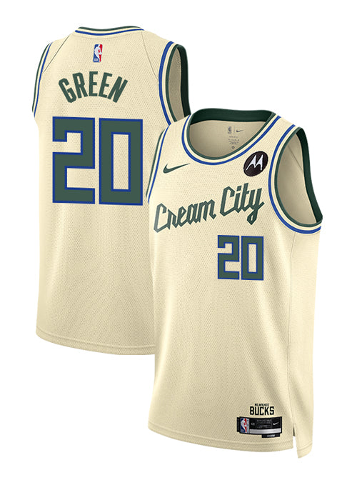 Nike 2025-26 City Edition AJ Green Milwaukee Bucks Swingman Jersey-collage