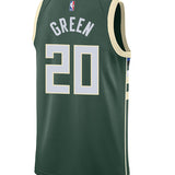 Nike 2022 Icon Edition AJ Green Milwaukee Bucks Swingman Jersey-back