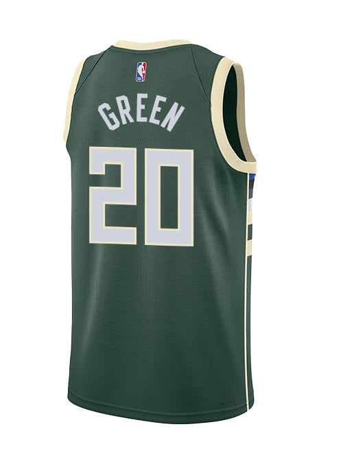 Nike 2022 Icon Edition AJ Green Milwaukee Bucks Swingman Jersey-back