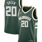 Nike 2022 Icon Edition AJ Green Milwaukee Bucks Swingman Jersey-collage