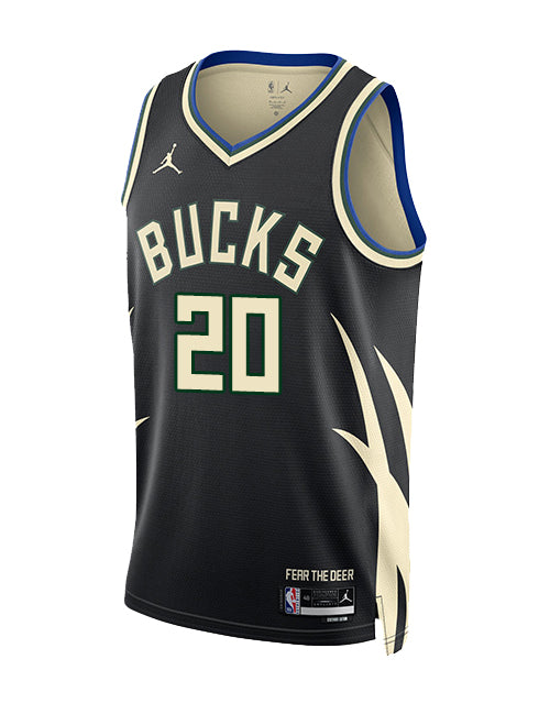 Jordan 2022 Statement Edition AJ Green Milwaukee Bucks Swingman Jersey-front