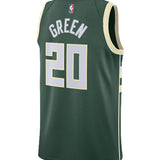 Nike 2022 Icon Edition AJ Green Milwaukee Bucks Swingman Jersey-BACK