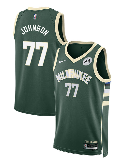 Nike 2022 Icon Edition AJ Johnson Milwaukee Bucks Swingman Jersey-COLLAGE