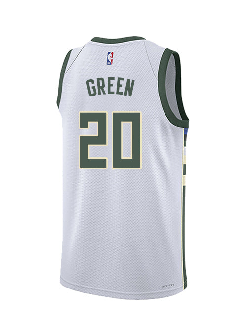 Youth Nike 2022 Association Edition AJ Green Milwaukee Bucks Swingman Jersey-back