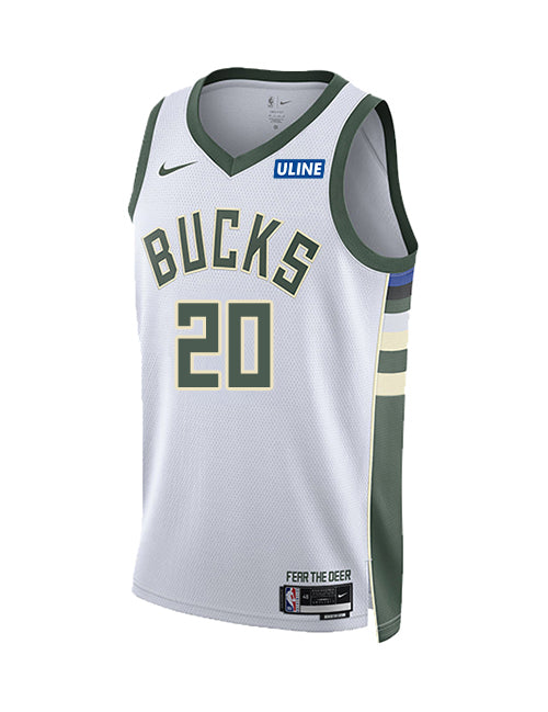 Youth Nike 2022 Association Edition AJ Green Milwaukee Bucks Swingman Jersey-front