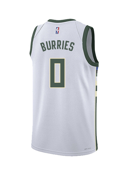 Youth Nike 2022 Association Edition Brayden Burries Milwaukee Bucks Swingman Jersey-back