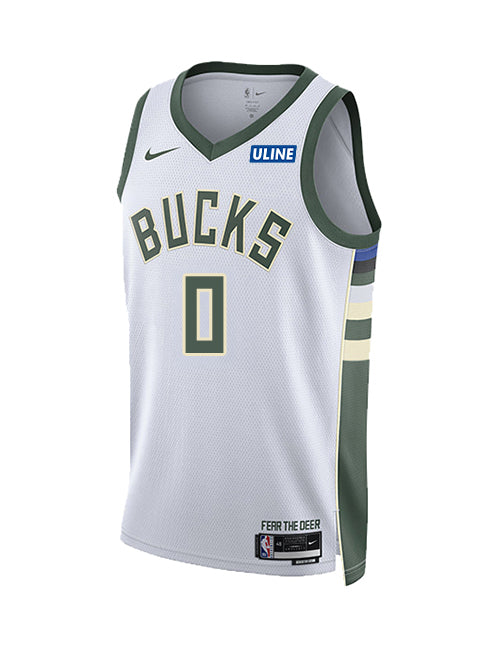 Youth Nike 2022 Association Edition Brayden Burries Milwaukee Bucks Swingman Jersey-front