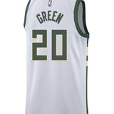 Nike 2022 Association Edition AJ Green Milwaukee Bucks Swingman Jersey-back