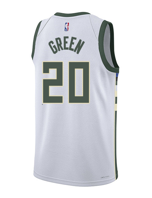 Nike 2022 Association Edition AJ Green Milwaukee Bucks Swingman Jersey-back