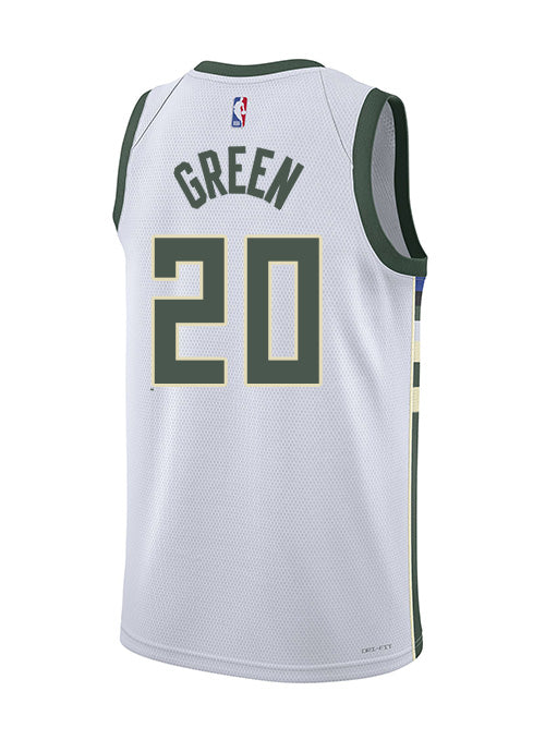 Nike 2022 Association Edition AJ Green Milwaukee Bucks Swingman Jersey-back