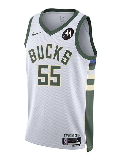 Nike 2022 Association Edition Delon Wright Milwaukee Bucks Swingman Jersey-front