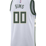 Nike 2022 Association Edition Jericho Sims Milwaukee Bucks Swingman Jersey-back