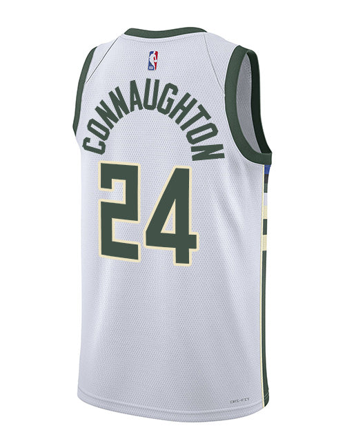 Nike 2022 Association Edition Pat Connaughton Milwaukee Bucks Swingman Jersey-back