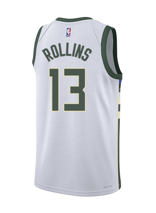 Nike 2022 Association Edition Ryan Rollins Milwaukee Bucks Swingman Jersey-back