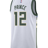 Nike 2022 Association Edition Taurean Prince Milwaukee Bucks Swingman Jersey-back