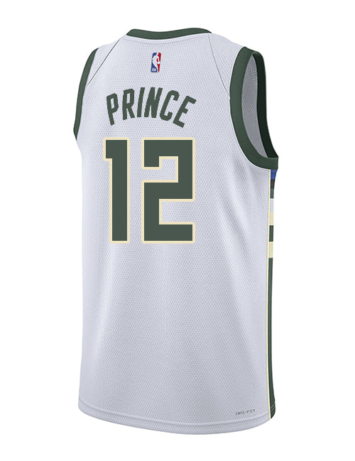 Nike 2022 Association Edition Taurean Prince Milwaukee Bucks Swingman Jersey-back