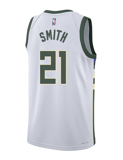 Nike 2022 Association Edition Tyler Smith Milwaukee Bucks Swingman Jersey-back