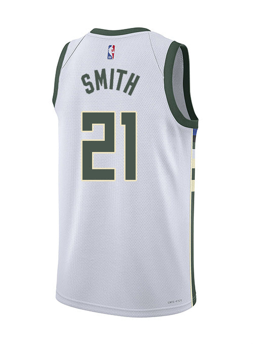 Nike 2022 Association Edition Tyler Smith Milwaukee Bucks Swingman Jersey-back