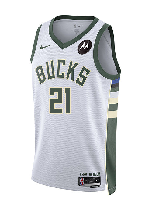 Nike 2022 Association Edition Tyler Smith Milwaukee Bucks Swingman Jersey-front